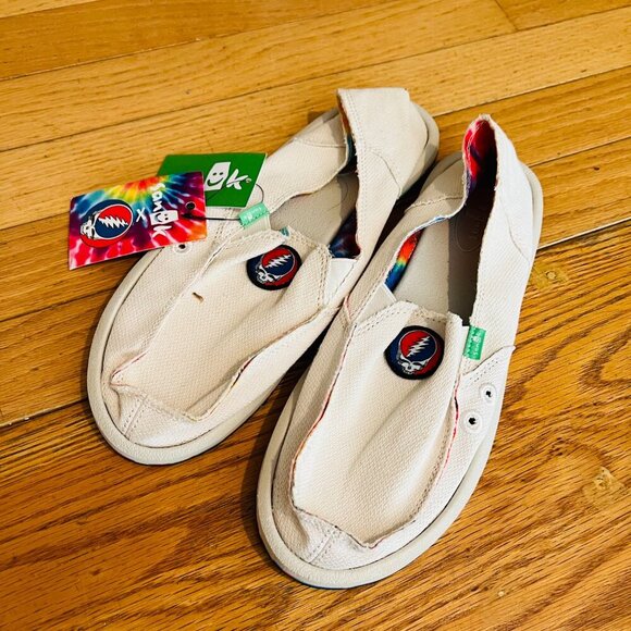 SANUK DONNA HEMP X GRATEFUL DEAD TIE DYE SIDEWALK SURFER SHOES, US 9 NWT - Picture 10 of 16